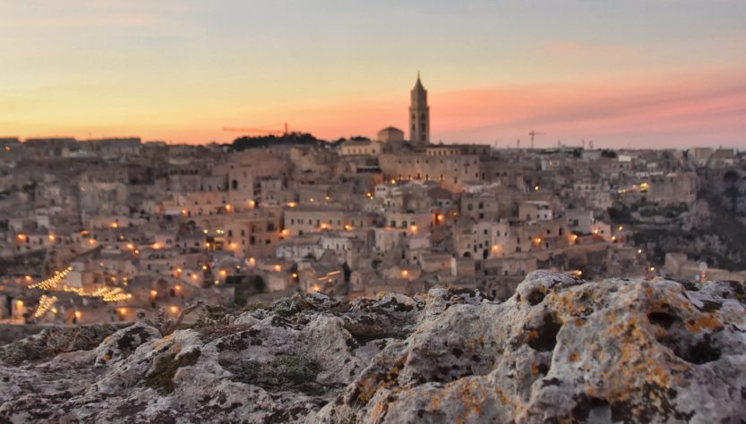 Tramonto sulla città di Matera